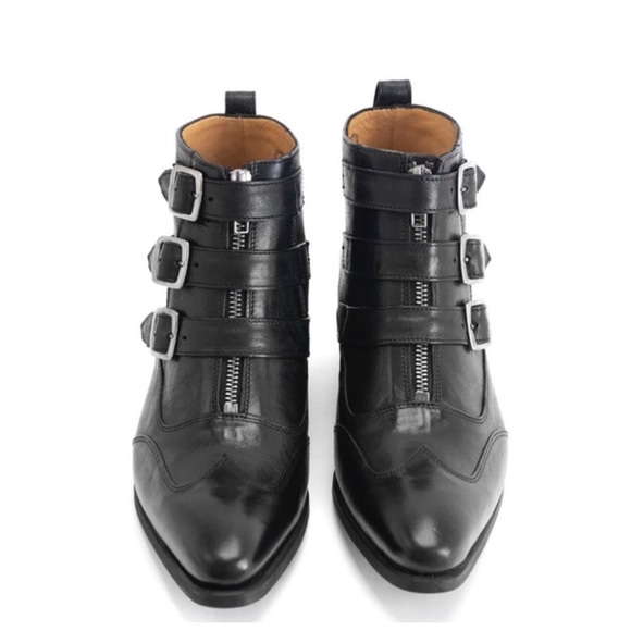 John Fluevog Jack Idol buckle women’s leather boots sz 7 gently used - Picture 3 of 14